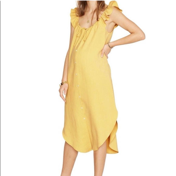 HATCH Yellow Ruffle Midi Dress - Picture 1 of 4